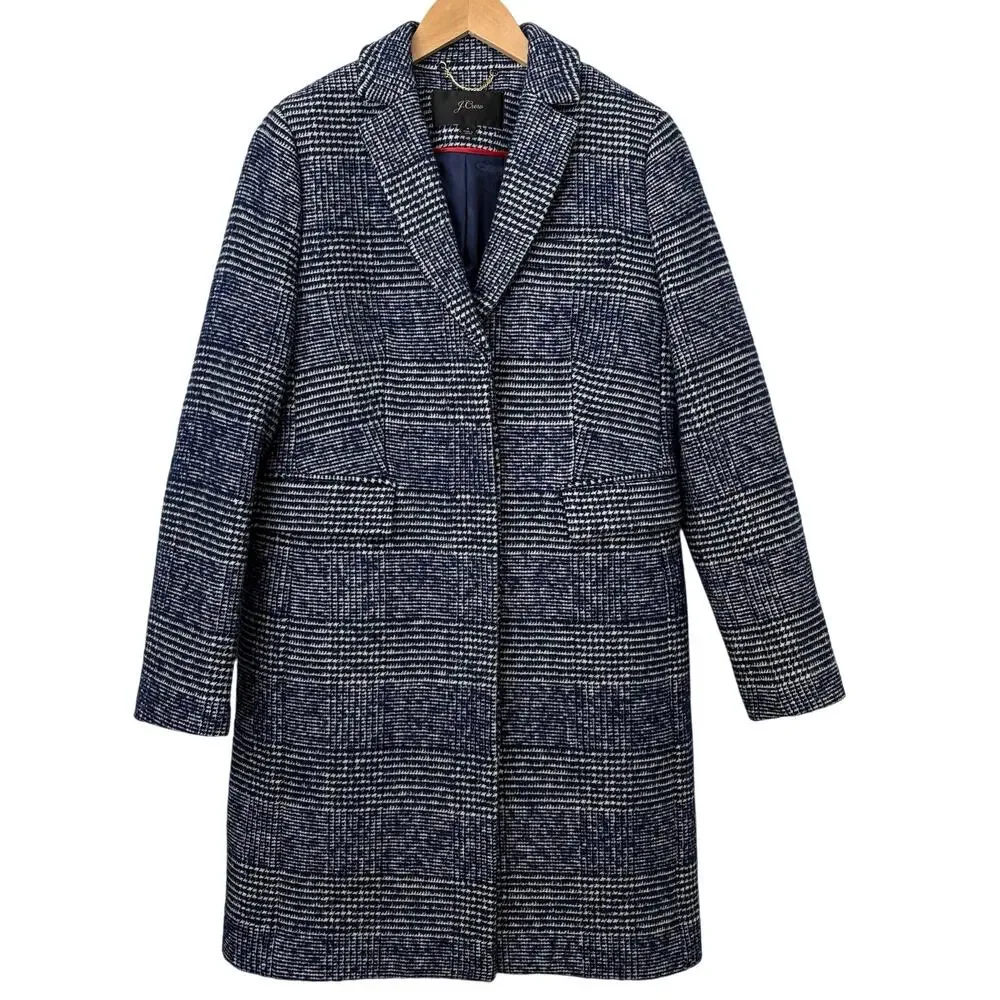 J. Crew Wool Topcoat Jacket Womens Size 4 Wool Blend Heavyweight Preppy City